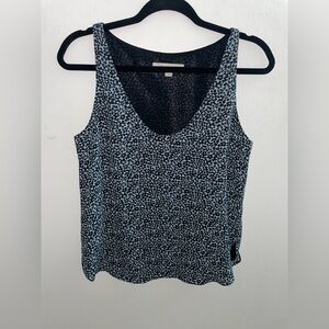 LOFT Black & Blue Animal Print Leopard Sleeveless  Tank Top Women’s Size XS